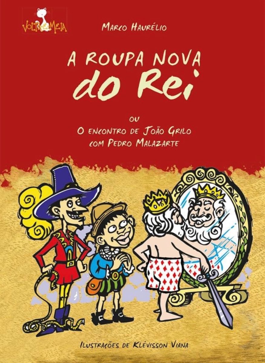 Capa de A roupa nova do rei ou o encontro de João Grilo com Pedro Malazarte