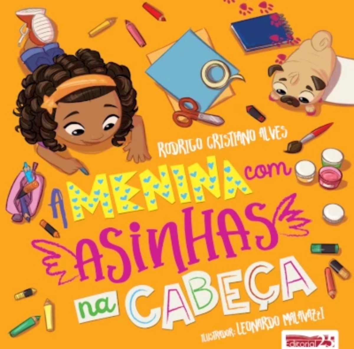 Capa de A menina com asinhas na cabeça
