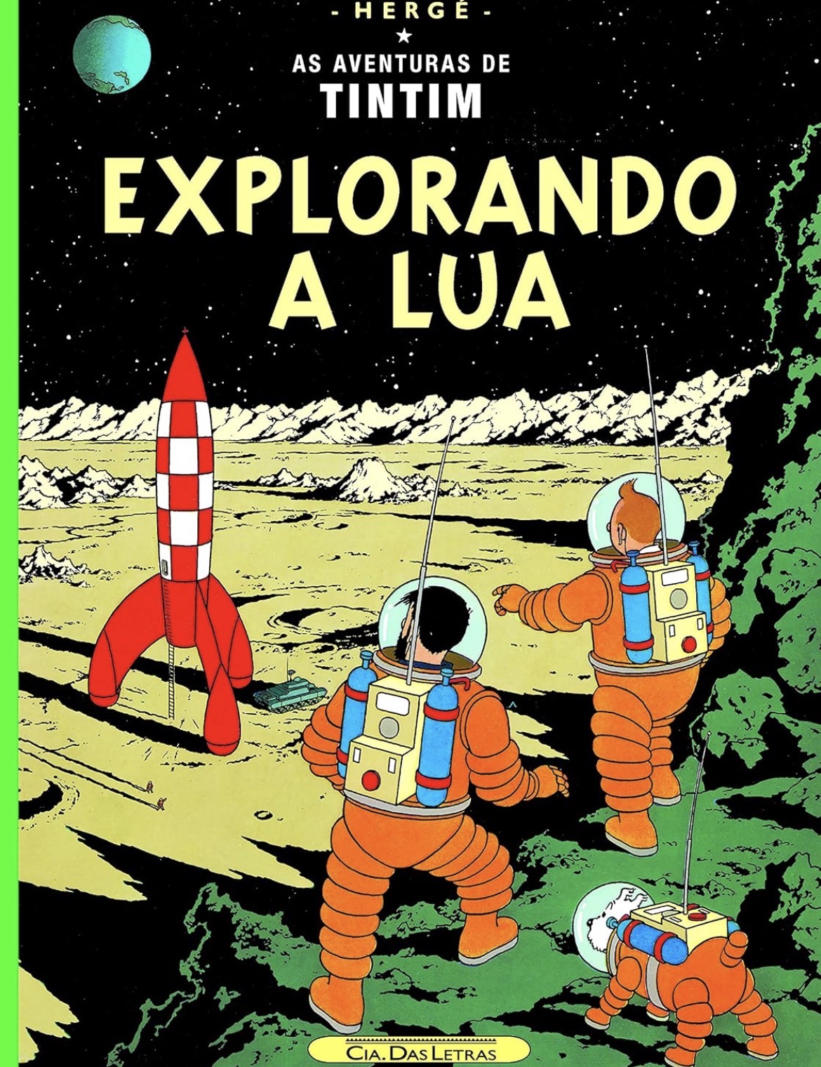 Capa de As aventuras de Tintim- explorando a Lua