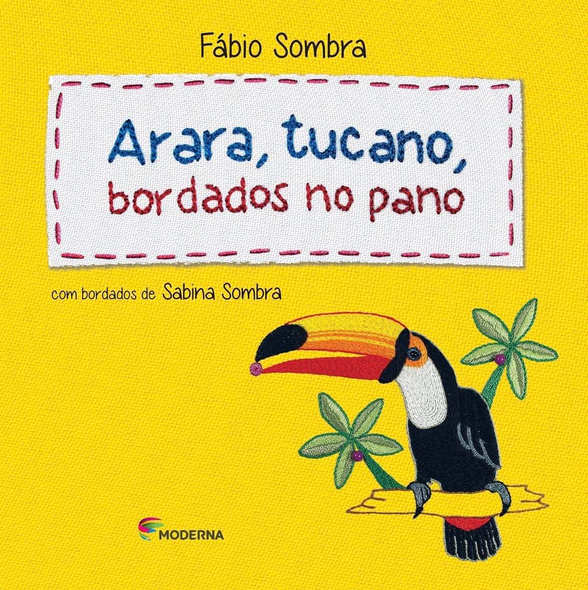 Capa de Arara, tucano, bordados no pano